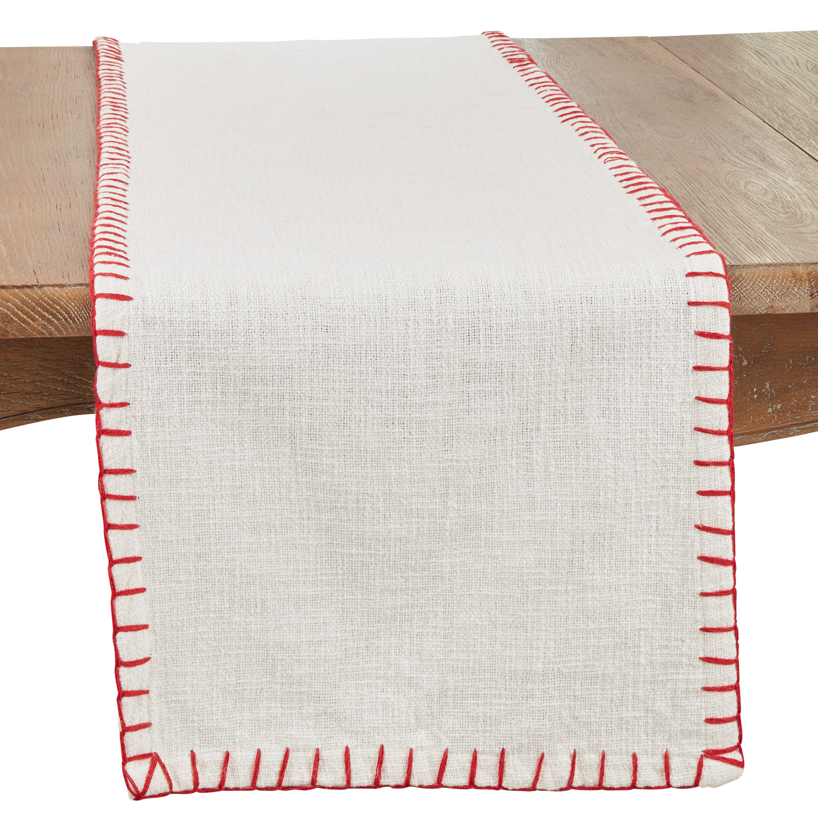 Geometric Table Runnner, White