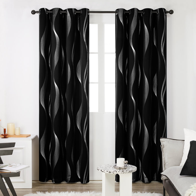 Rideaux occultant et isolant Spurgh, L 52 po x L 45 po, Noir