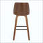 Tabouret de bar à hauteur fixe avec pivot en bois et similicuir avec repose-pieds carré en métal - ensemble de 2