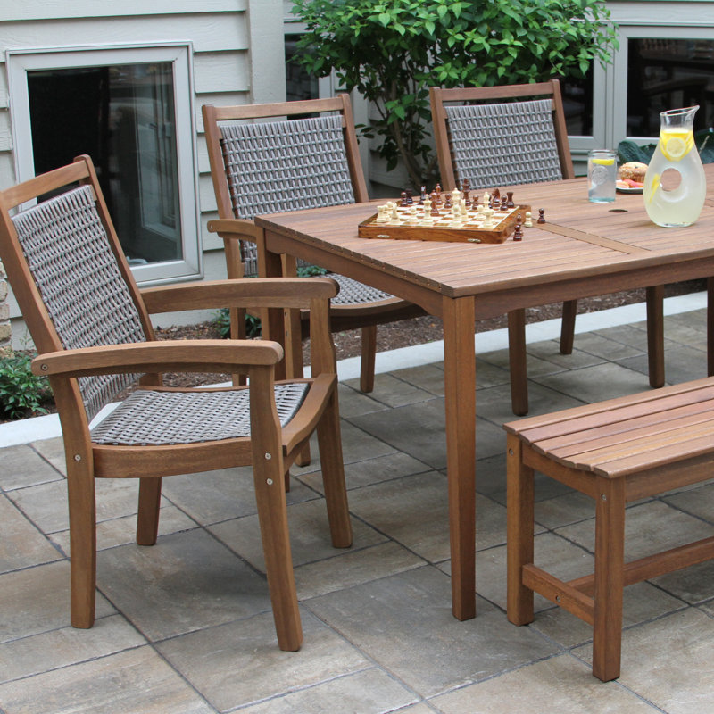 Fleur 7 - Person Patio Dining Set with Rectangular Table