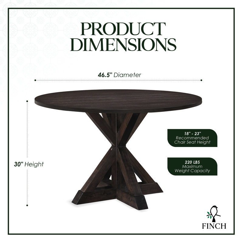 Table de salle à manger Alfred, Brun foncé rustique