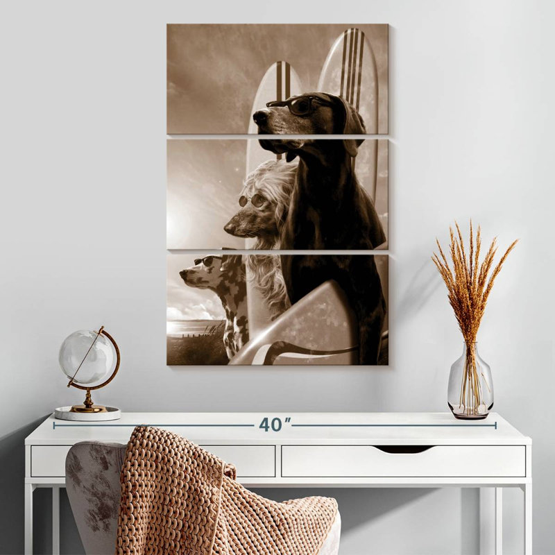 Ketti Surfing Dogs, 32'' H x 20'' W