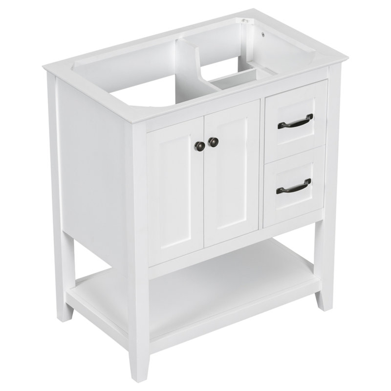 (Base Only) 30" Bathroom Vanity Without Sink Top, Vanity With Multi-Functional Drawer