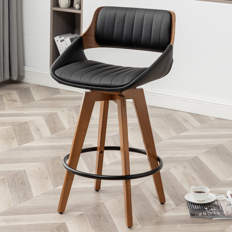 Omar 66cm Swivel Counter Stool, Black