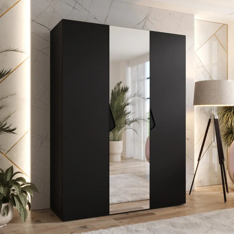 Manufactured Wood Wardrobe, Black