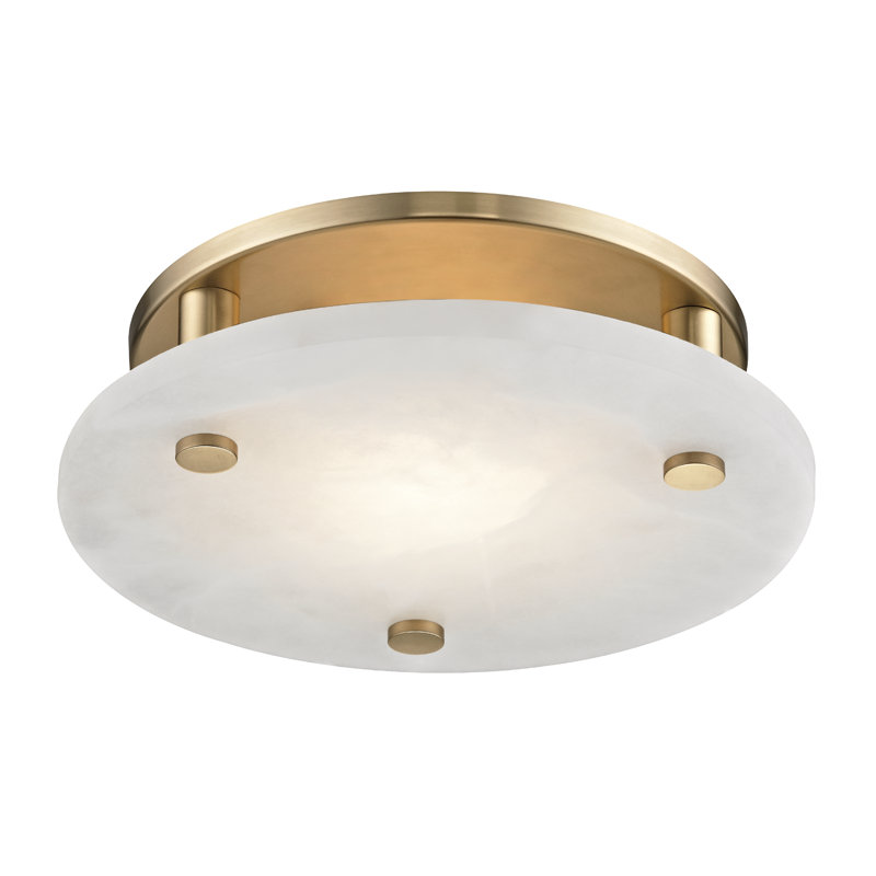 Croton 1 - Light LED Flush Mount, 3.25'' H x 12.25'' W x 12.25'' D, Aged Brass