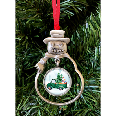 Snow Man Ornament Colorized Quarter Truck Coin
