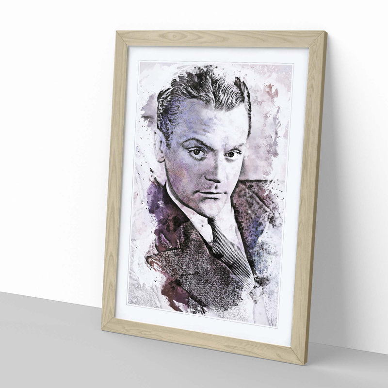 James Cagney in Abstract - Framed Print, 48cm H x 36cm W x 2cm D, Oak Framed