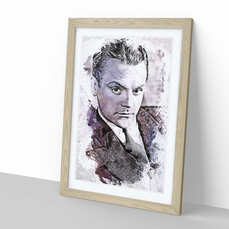 James Cagney in Abstract - Framed Print, Oak Framed, 87cm H x 62cm W x 2cm D