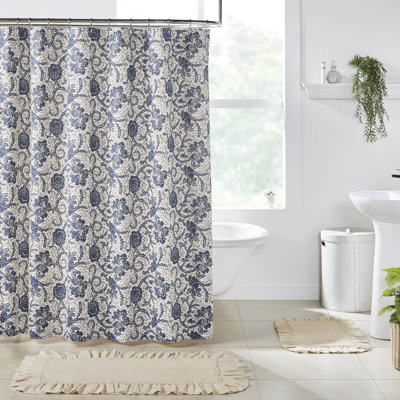 Rideau de douche simple 100% coton Besmira
