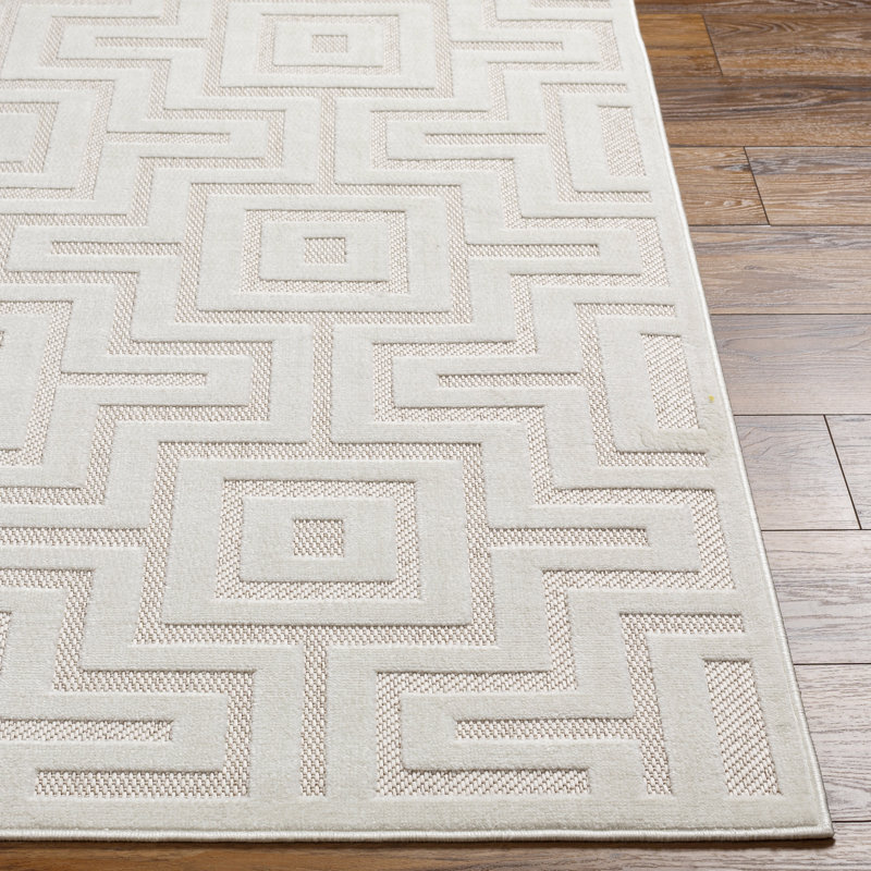 Kelmend Geometric Indoor / Outdoor Rug, Rectangle 5'3" x 7'
