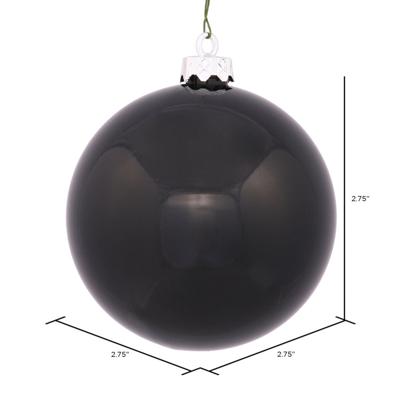 Holiday Décor Ball Ornament, 2.75" H x 2.75" W x 2.75" D, Black