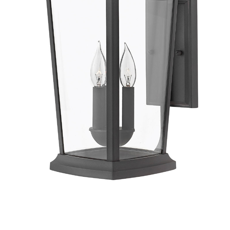 Bromley 3-Light Aluminum Outdoor Wall Mount Lantern, Museum Black, Yes