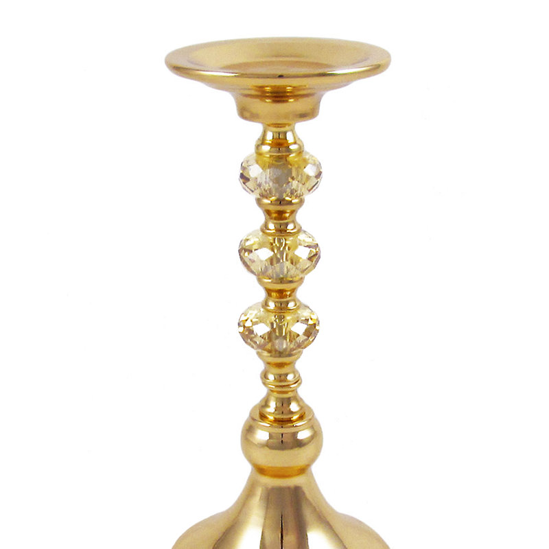 Bougeoir de table en cristal, H 11,25 po x l 5 po x P 5 po, Or