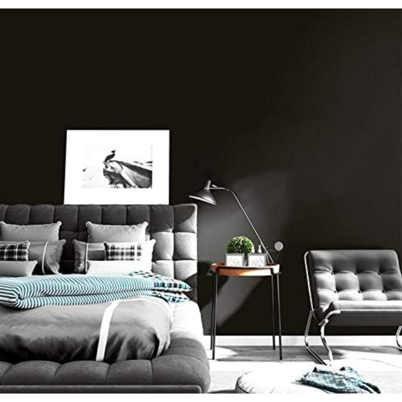 Rouleau de papier peint auto-adhésif 17,7 po, L 394 po x l 17,7 po, Noir, noir, noir, noir