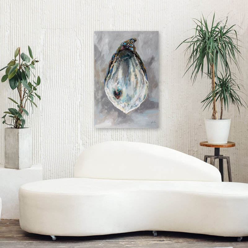 Shucks Coastal Noir Bleu Gris Brun Palourde, H 36 po x l 24 po