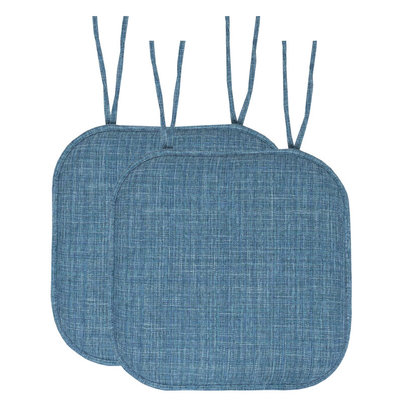 Coussin de chaise antidérapant en mousse à mémoire de forme 16 po x 16 po Aria, Paquet de 2, Bleu multi