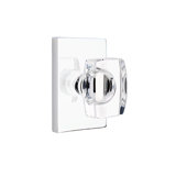 Privacy Windsor Crystal Knob with Modern Rectangular Rose