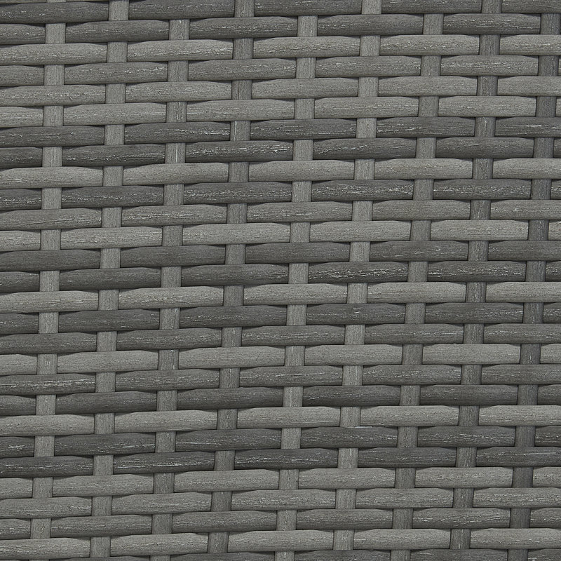 Ensemble de conversation avec canapé en rotin et coussins 4 pièces Acklin, Structure gris rustique / coussin gris bleuté