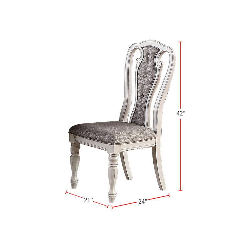 Chaise de salle à manger rembourrée, ensemble de 2, Blanc