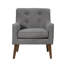 Fauteuil capitonné en tissu tissé gris moderne Mid-Century de 25 po Ruggiero-1351598313