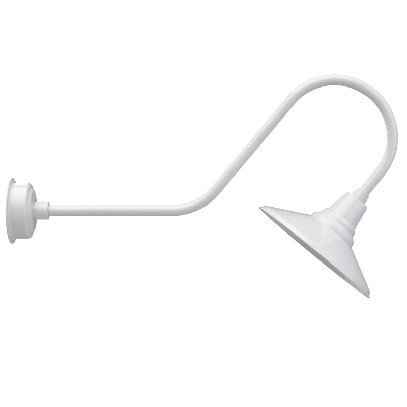 Luminaire de grange d’extérieur à del Albali, H 12 po x l 14 po x P 36 po, Blanc