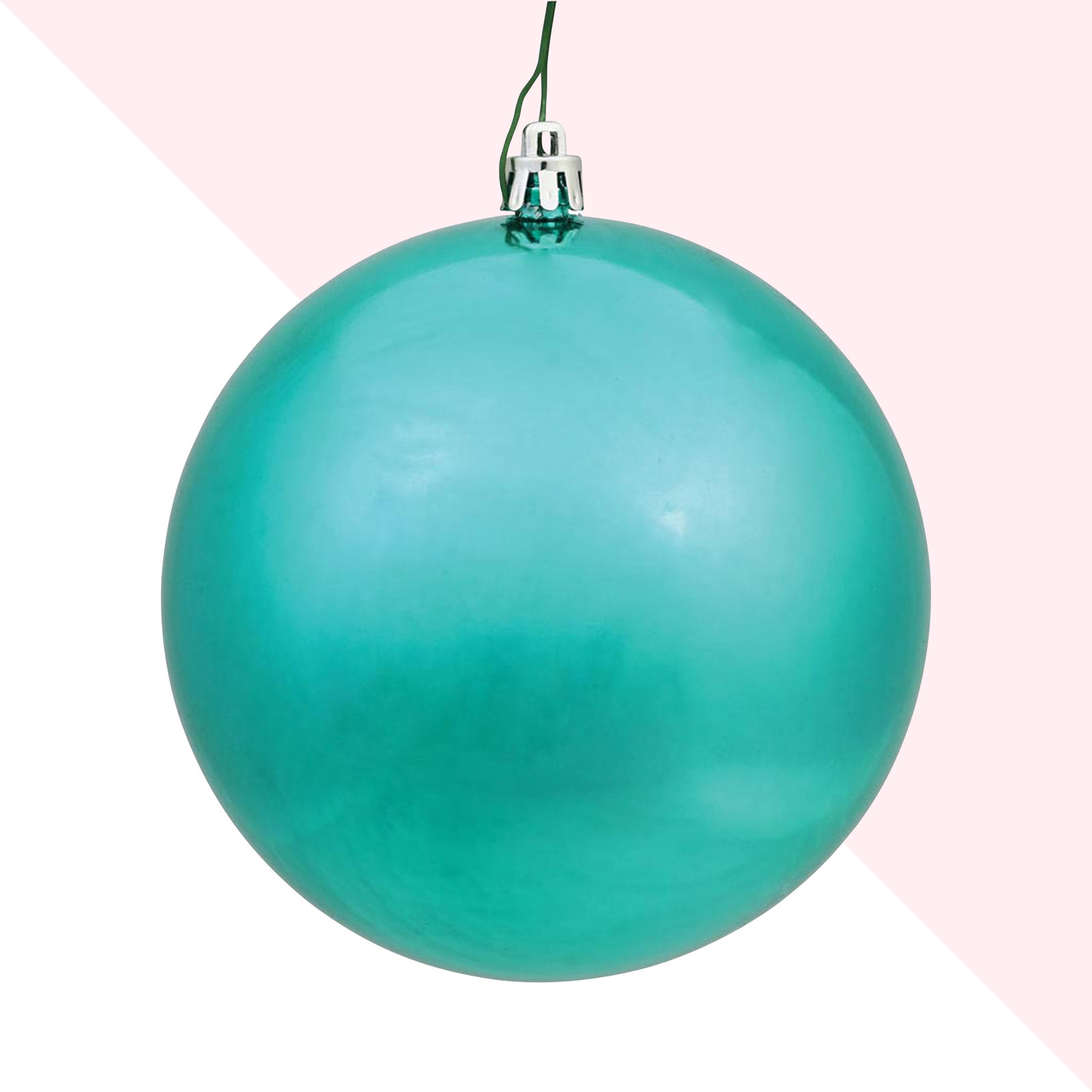 Holiday Décor Ball Ornament, 3" H x 3" W x 3" D, Shiny Teal
