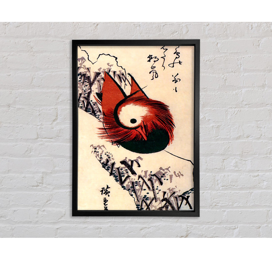 Mandarin Ente von Hiroshige - Einzelner Bilderrahmen Kunstdrucke auf Leinwand