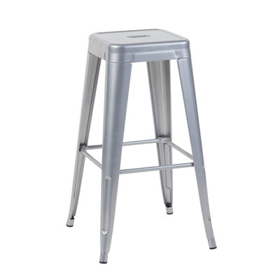 Tabourets de bar en métal de 30 po à hauteur de comptoir sans dossier de 2, espace, détachable, facile à assembler, métal imperméable, stable pour îlot de cuisine / bar / salle à manger / bar / coin-repas / table pour la famille