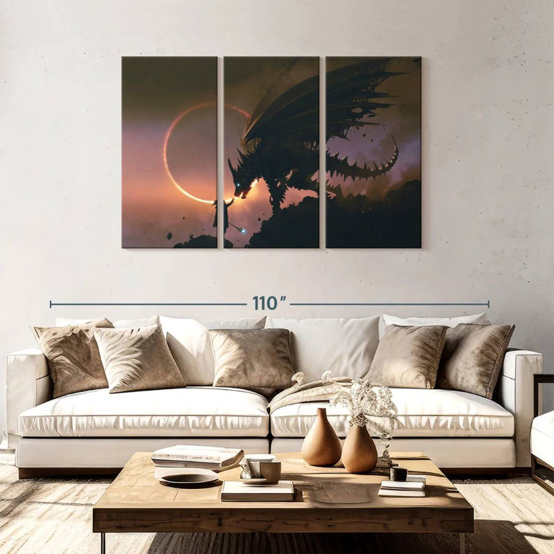 Kelan Taming The Dragon, 48" H x 74" W