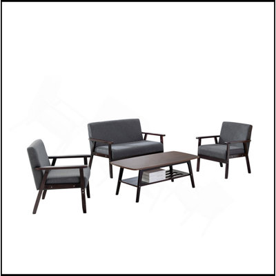 Ensemble de table basse et 2 chaises Bahamas Espresso