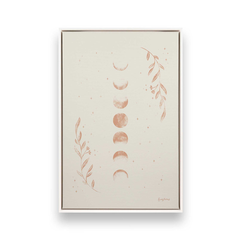 «Lunar Cycle Blossoms», reproduction sur toile, H 18,75 po x l 12,75 po, Cadre flottant blanc opaque