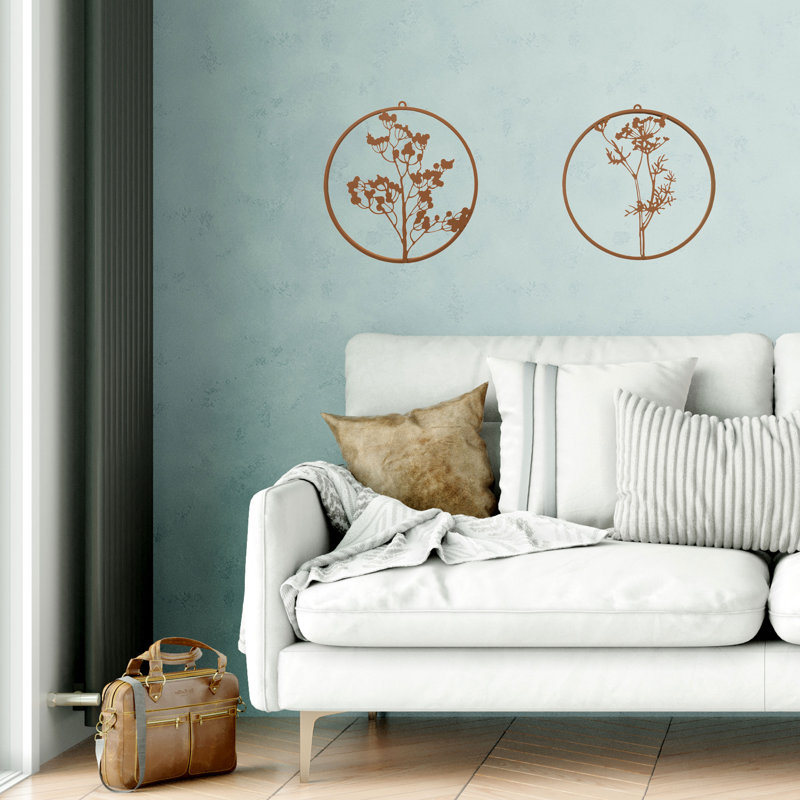 Ensemble de 2 décorations murales fleur de prairie