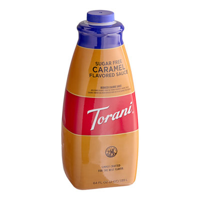 Torani Sugar-Free Caramel Flavoring Sauce 64 Fl. Oz. - 4 Pieces WS-8808400CS