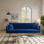 Canapé-lit moderne convertible pliable de 72 pouces avec un design capitonné, style rétro américain, velours bleu, idéal pour les petits espaces et la multifonctionnalité-718030077