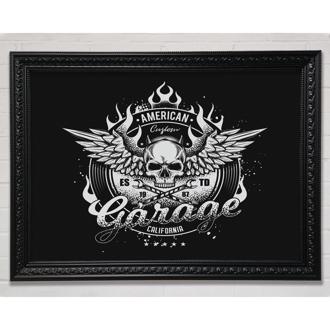 Gerahmter Kunstdruck American Custom Garage