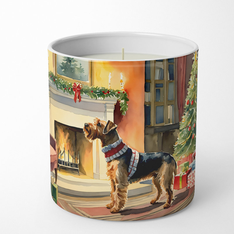 Bougie de Noël parfumée avec support en céramique