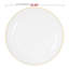 Service de table rond en plastique organique transparent à bordure dorée - 120 services