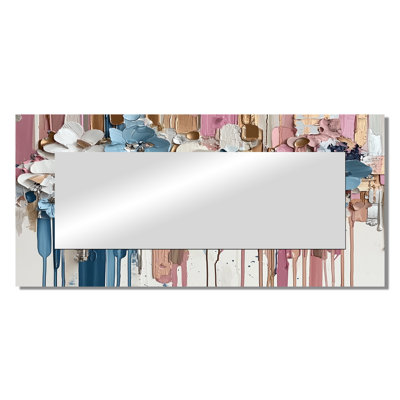 Rhythmic Drizzle Liquid Ink Flowers II - Floral Mirror Wall Decor - Printed On Metal
