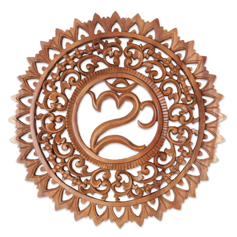 Décoration murale altar en bois omkara
