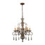 Lustre campagnard en bois 6 lumières