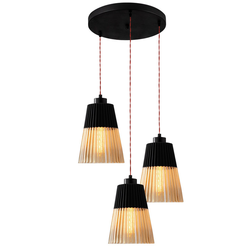 Luminaire suspendu conique à 3 lumières Aidrick