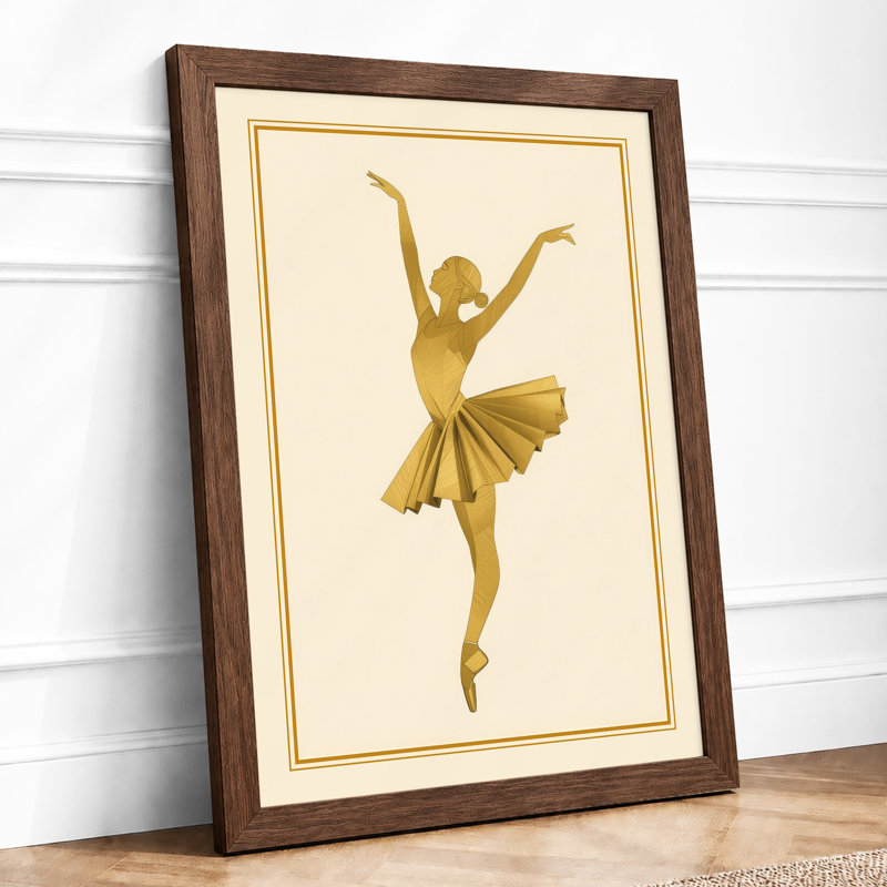Golden Arabesque Art Deco - Framed Print, Walnut, A1 - 84.1 x 59.4 cm
