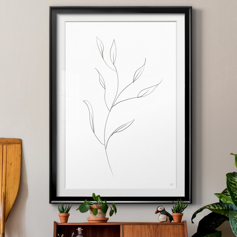 «Botanical Gesture I», reproduction sur papier encadrée, H 30,5 po x l 42,5 po x P 1,5 po, Papier encadré noir