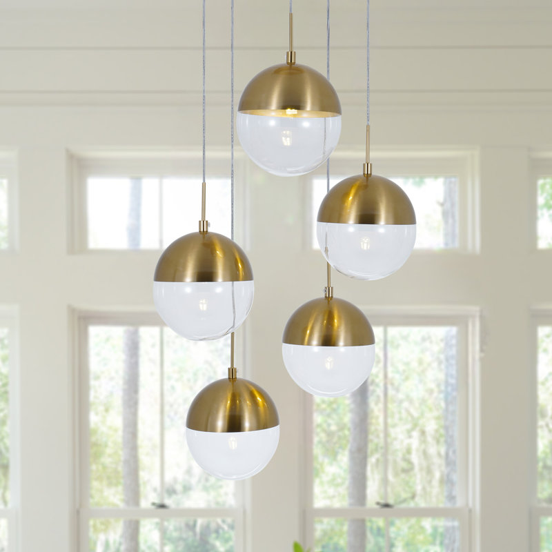 Luminaire suspendu sphérique à 5 lumières à intensité variable