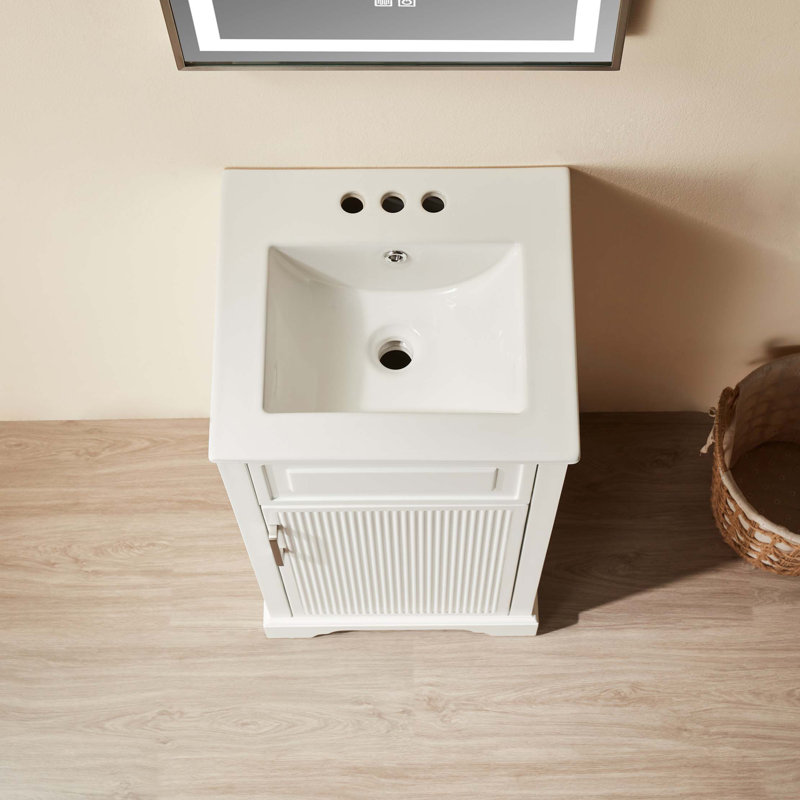 Fully Assembled 18'' Freestanding Single Bathroom Vanity with Top