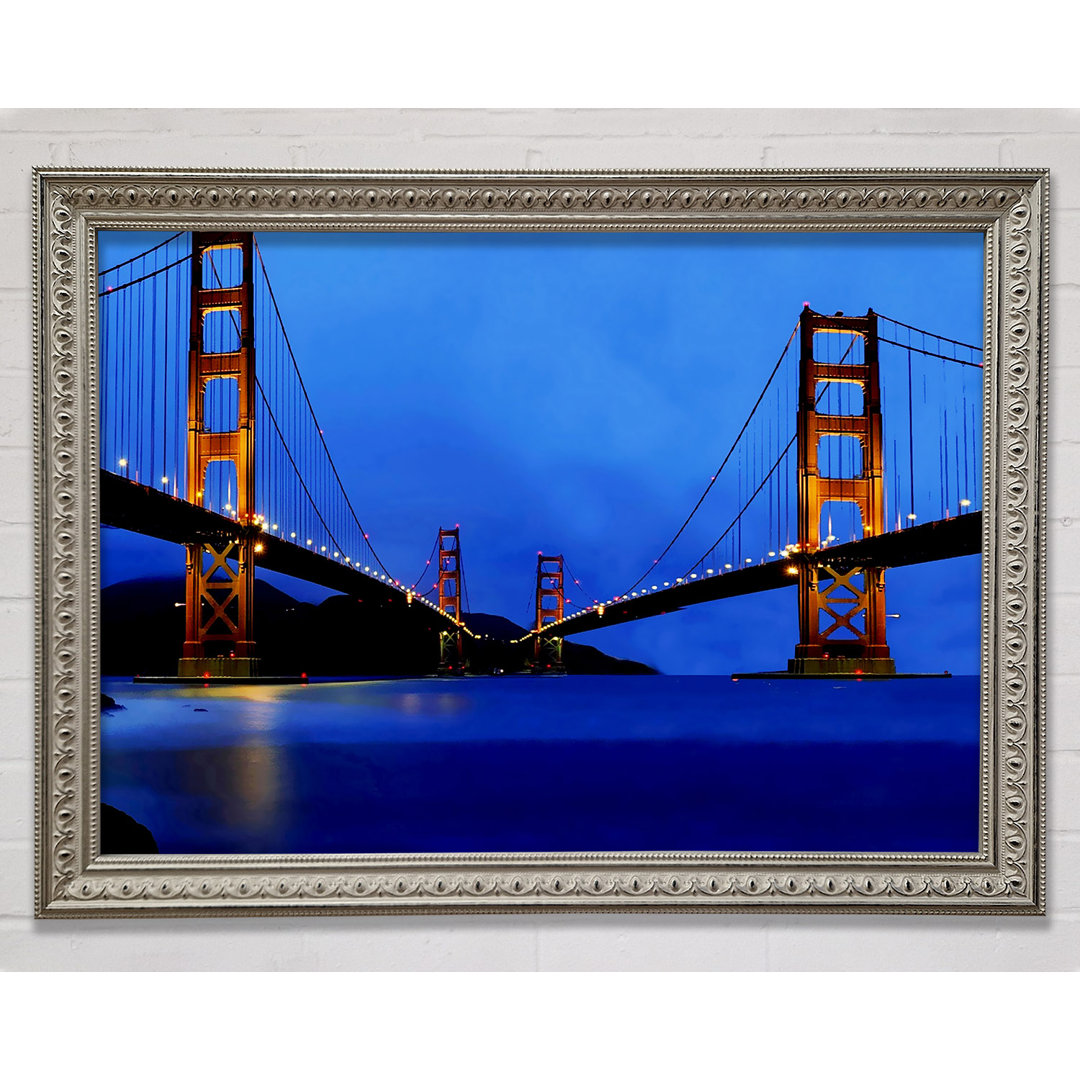 San Francisco Brücke Zwillinge Blauer Farbton - Druck