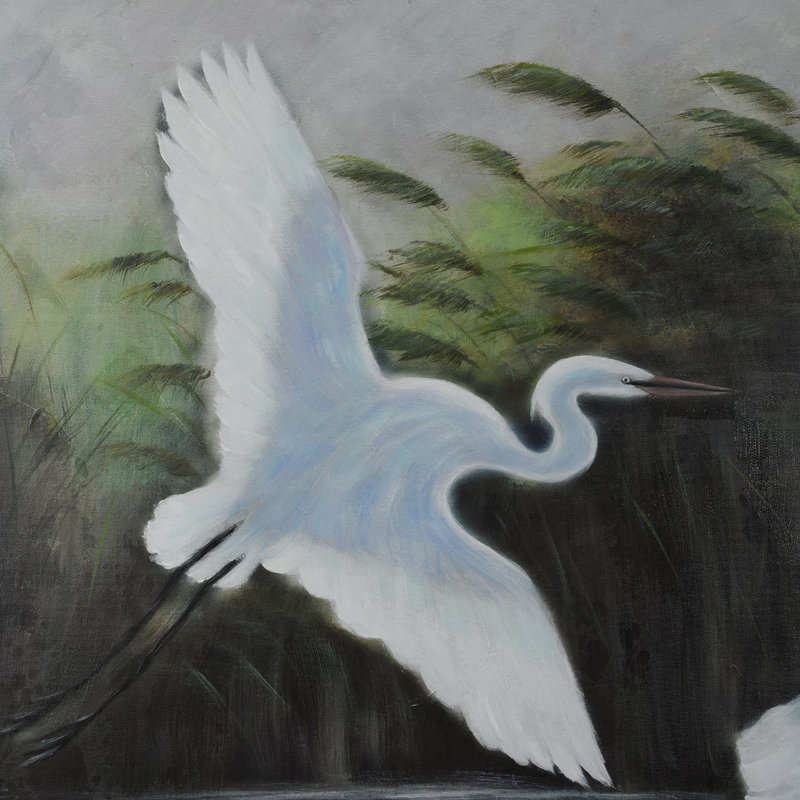 Airborne - Hand Painted On Canvas - Gold Frame