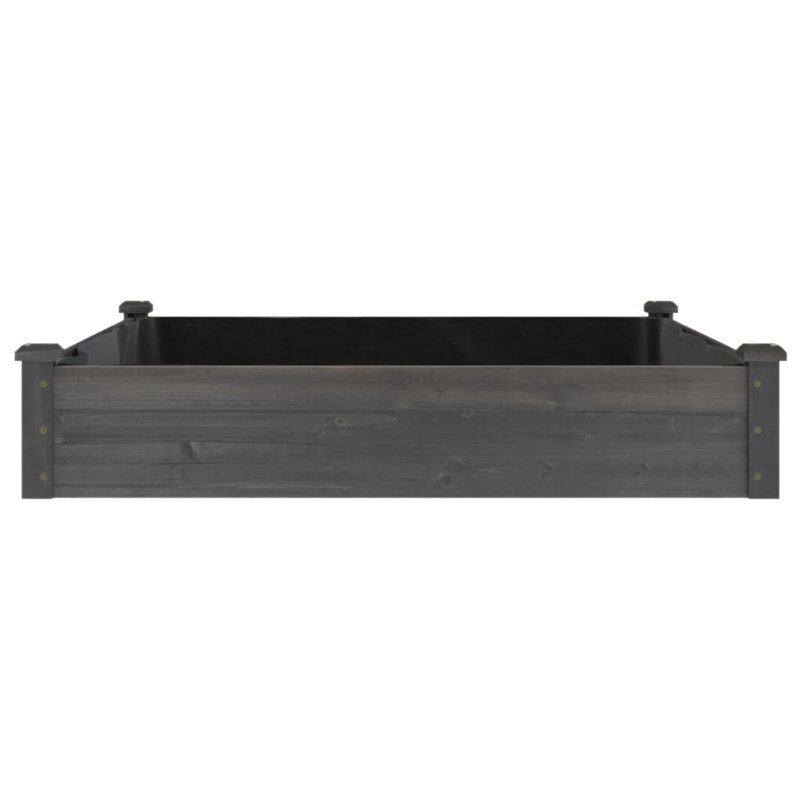 Darbara Wood Raised Garden Bed, Gray