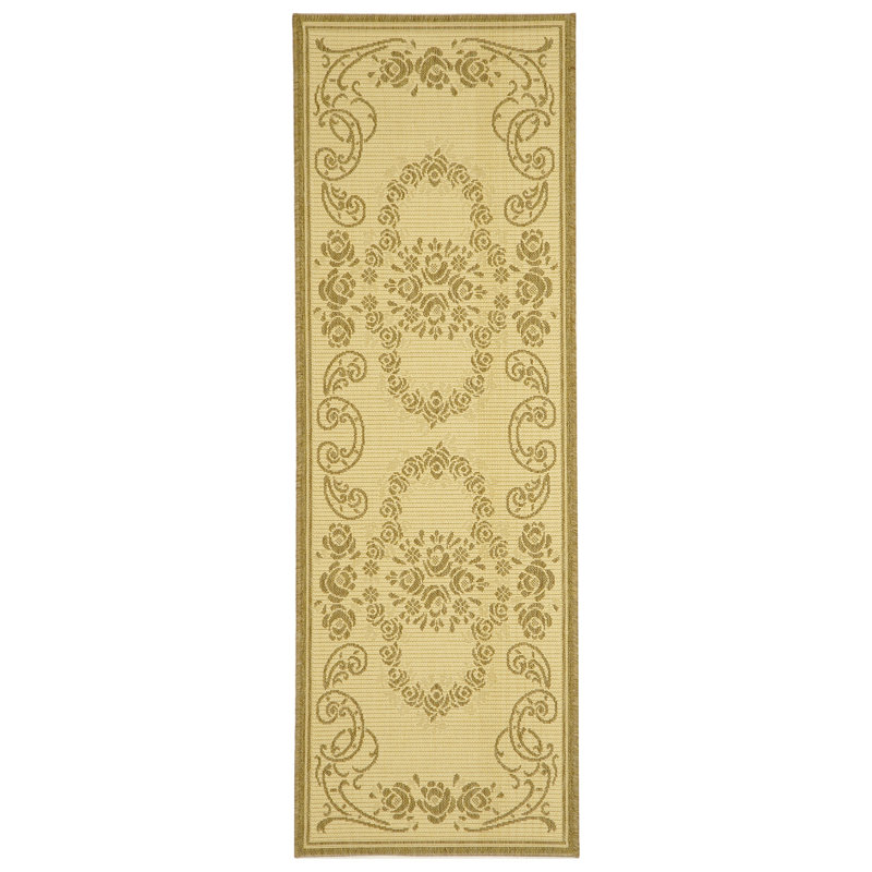 Tapis oriental d'intérieur / extérieur Grampian Performance, Tapis de couloir 2 pi 3 po x 6 pi 7 po